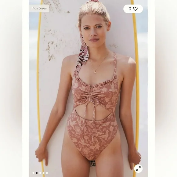 Anthropologie NWT Shawna Ruched One-Piece Swimsuit Size XXS. - Picture 2 of 8